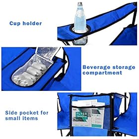 ReunionG Double Portable Camping Chairs, Blue 510BIkBwewL