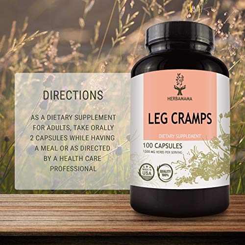 HERBAMAMA Leg Cramps Capsules Natural Supplement with Magnesium, Turmeric, Black Cohosh