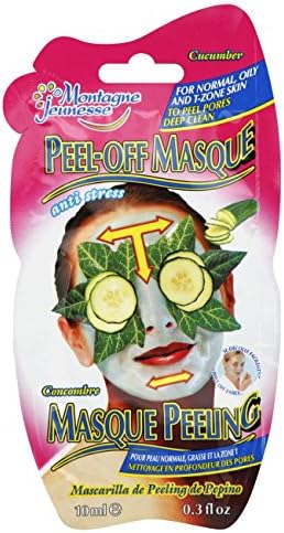 Montagne Jeunesse Anti Stress Cucumber Peelâ€'Off Masque 0.3 OZ (Pack of 15) + (Vitaminder Power Shaker Bottle, 20 oz Bottle)