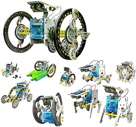 iLoonger 14-in-1 Solar Robot Assembly Rechargeable Kids Learning Toy Kit Educational Gift Mechanics Robotics