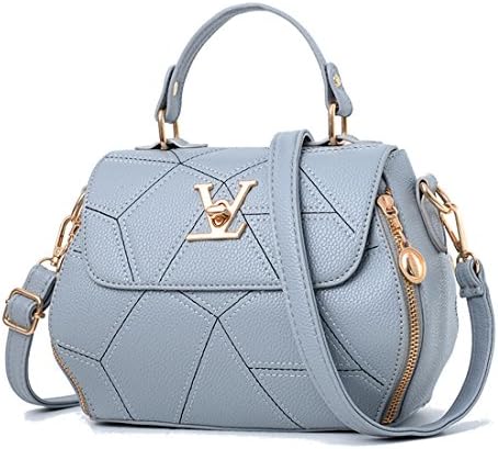 Luckywe Women Top Handle Satchel Handbags Simple Stitching Small Square Bag Shoulder Bag Tote Purse