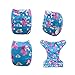 Babygoal Baby Cloth Diapers for Girls, One Size Pocket Adjustable Reusable Nappy 6pcs+6 Inserts+6pcs Bamboo Wipes 6YDG04