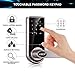 Fdit Door Lock Smart Keyless Digital Electronic Touchscreen Keypad Lever Lockset Security Entry Door Code Lock with 5 RFID Card Tags Knob Handle Stainless Steel Left/Right-Free Handed