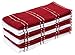 DII Basic Ribbed Terry Kitchen Basics Collection, Red, Dish Towels, 6 Piece