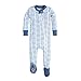 Burt's Bees Baby Baby 1-Pack Unisex Pajamas, Zip-Front Non-Slip Footed Sleeper PJs, Organic Cotton, Blue Star Watercolor, 12 Months