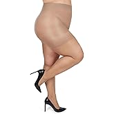 MeMoi Plus Size Curvy Control Top Pantyhose for Women, Comfortable Silky Sheer Pantyhose, Lightweight Womens Stockings