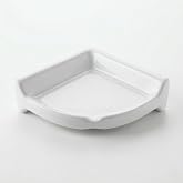 Tenedos White Glazed Ceramic Corner Shower Shelf Organizer &ndash; Shampoo &amp; Big Soap Holder, Tile-Mount with Thinset While Tiling, Not for Flat Surfaces