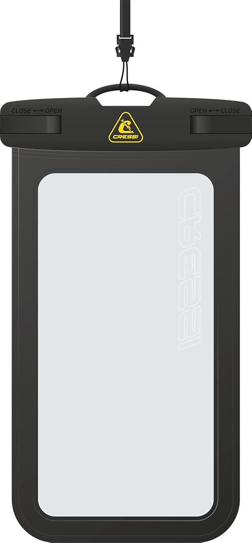 Cressi Johnny Phone Case Black - Waterproof Hard Case for Mobile Phone, Black, 7'', Adult Unisex