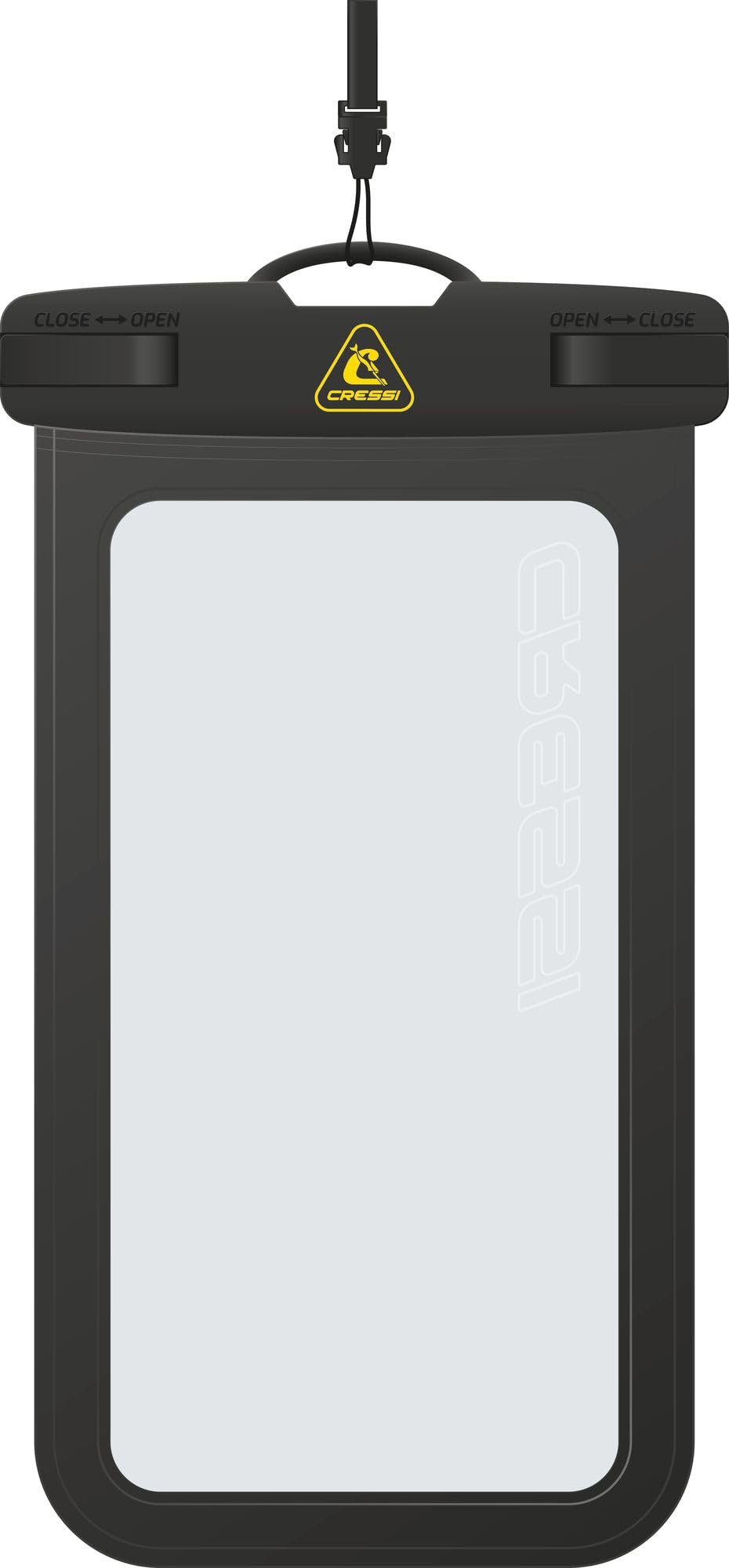 Cressi Johnny Phone Case Black - Waterproof Hard Case for Mobile Phone, Black, 7'', Adult Unisex
