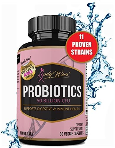 Body Werx Premium Probiotics for Women – 50 Billion Cultures | Support Digestive and Immune Health | Ultimate UTI Treatment | 30 Veggie Capsules | $.50 Donated to Haven’s Network