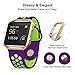 UMTELE Soft Silicone Replacement Strap with Gold Frame for Fitbit Blaze Smart Fitness Watch, Large, Purple Green
