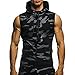 Misaky Men's Summer Camouflage Hoodie Hooded Sleeveless T-Shirt Top Hunting Shirt Active Shirts