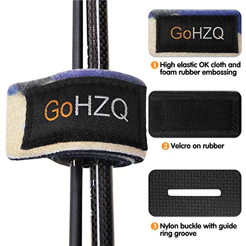 GoHZQ Angelrute Gürtel Elastische Gurte Halter Outdoor Supplies Einstellbar Dehnbare Angelrute Halterung Magic Band Angelgerät Krawatte Tasche Zubehör 5 Farben, 10 Packungen – Bild 4