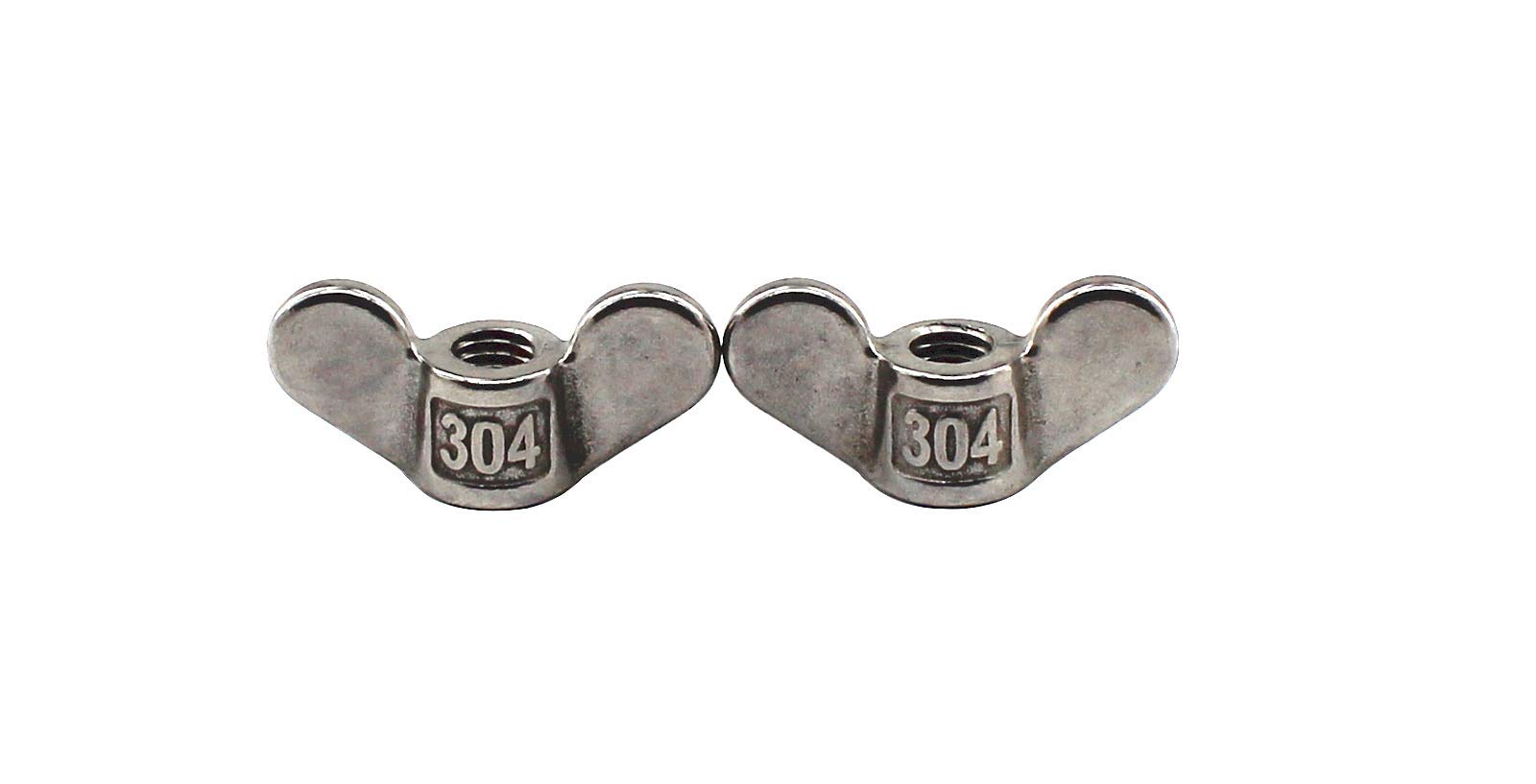 304 Stainless steel wing nut M20 hand twisted fasteners butterfly wing shaped nut DIY hardware pack of 2