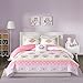 Comfort Spaces Kid 3 Piece Twin XL Comforter Cute Owl Animal Flowers Poka Dot Striped Design Decor Boys Girls All Season Down Alternative Bedspread Set, Pink