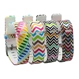 HoneyLife Fitbit Flex Cute Silicone Replacement Wristband Bracelet/ Wireless Activity and Sleep Tracker Accessory Band with Safety Watch Buckle + Fastener Ring, Patterned with ZigZAg Prints/Color Dots
