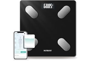 NUTRI FIT Smart Scale for Body Weight Body Composition Monitor, Bathroom Digital Weighing Scale with BMI, Body Fat, Muscle Mass, Accurate Bluetooth Home User Health Equipment Sync Apps