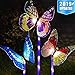 Garden Solar Lights Outdoor - 3 Pack Solar Stake Light Multi-Color Changing LED Garden Lights,Fiber Optic Butterfly Decorative Lights,Outdoor Decor,Garden Lawn Ornaments