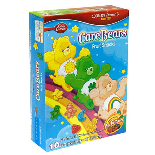 Betty crocker Fruit snacks Care bears Fruit Juice from concentrates (Apple, pear), corn syrup, sugar, modified corn starch, c (016000177314)