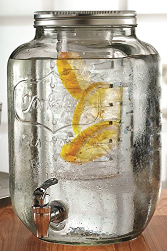 Circleware-Sun-Tea-Mason-Jar-Beverage-Dispenser-with-Fruit-Infuser-Ice-Insert-and-Metal-Lid-Entertainment-Glassware-Water-Pitcher-for-Juice-Beer-Cold-Drinks-Huge-2-Gallon-Yorkshire
