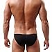 FEESHOW Men's Smooth Stretch Bikini Swimwear Underwear Swim Briefs (Black, L)