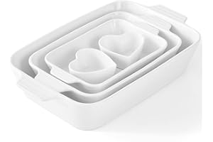 Baking Dish for Oven Casserole Dishes Bakeware Set With Ramekin Ceramic Lasagna Pan 9×12.8 Inch Large Deep Baking Dishes Rect
