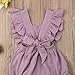 ITFABS Newborn Baby Girl Romper Bodysuits Cotton Flutter Sleeve One-piece Romper Outfits Clothes (Light Purple,0-6 months)