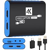 USB3.0 Capture Card for Streaming,YUY2 1080P 60FPS for Switch/PS5/Xbox/DSLR | 4K HDMI Pass-Through, 3.5mm Mic-in, Plug &amp; Play No Drivers, for OBS Twitch YouTube, Windows/Mac Compatible