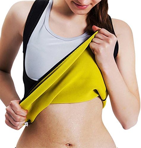 kaimap Women's Hot Sweat Slimming Neoprene Vest/Pants Body Shaper for Weight Loss, Thigh Belly Fat Burner Leggings Hot Thermo Waist Trainer Capris Sauna Suits Black By (M, BLACK)