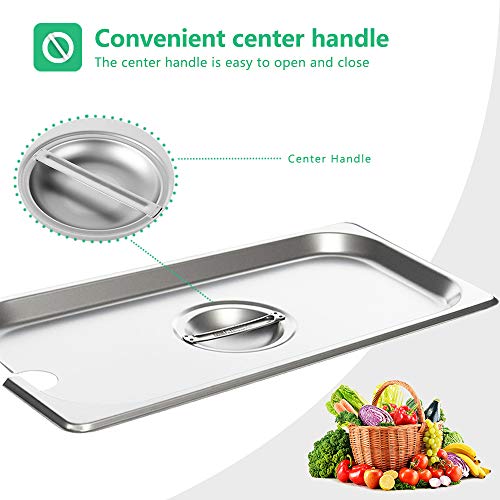 image for Kitma 1/2 Size Stainless Steel Solid Steam Table Pan Cover, Half Size 
