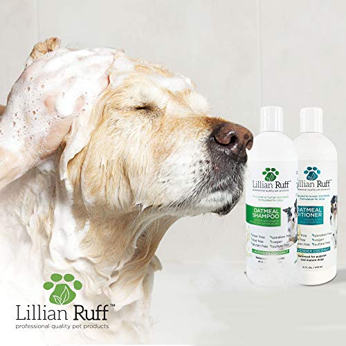 Lillian Ruff Dog Oatmeal Shampoo and Conditioner Set - Safe for Cats - Lavender Coconut Scent for Itchy Dry Skin with Aloe- Deodorize and Soothe - Gentle Cleanser for Normal to Sensitive Skin (16oz.) - Thumbnail 3