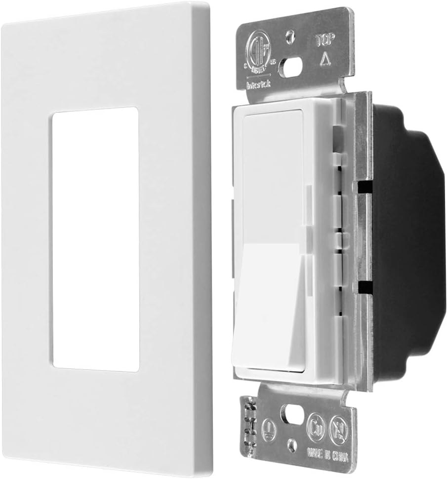 MLLIZH Dimmer Switch for Dimmable LED, CFL and Incandescent Bulbs, 3-Way/Single-Pole, 600 Watt max, Screwless Wall Plate Included: Industrial & Scientific