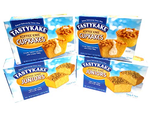 Tastykake Coffee Cake Breakfast Cake Variety Pack | 4 Family Size Boxes | Koffee Kake Juniors & Cream Filled Koffee Kake Cupcakes with - Thumbnail 3