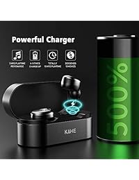 Auriculares Bluetooth KAHE True inalámbricos Bluetooth V5.0 Auriculares HD estéreo sonido 15H tiempo de reproducción TWS Auriculares in-ear con funda de carga, micrófono integrado