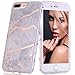 BAISRKE Shiny Rose Gold Gray Marble Design Bumper Matte TPU Soft Rubber Silicone Cover Phone Case Compatible with iPhone 7 Plus/iPhone 8 Plus [5.5 inch]