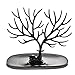 Tinksky Bracelet Necklace Holder Black Jewelry Organizer Stand Ring Tray Deer Antler Tree Design (Black)