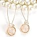 Humble Chic Simulated Druzy Threaders - Upside-Down Long Hoop Dangle Drop Earrings for Women, Simulated Opal, Sparkly Pearly White, Opalescent, Simulated Moonstone, Gold-Tone