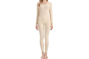 Women's Ultra Thin Seamless Thermal Underwear, Soft Winter Base Layer Set, Soft Elastic Slimming Base Layer Tops and Bottom