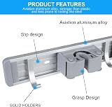 Vicloon Broom Holder 3 Slots 4 Hooks Wall Mounted Organizer Heavy Duty view 3