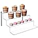 12-Inch W by 11.5-Inch D Clear Acrylic Shelf & Metal Cupcake Stand / 4-Tier Display Riser Rack