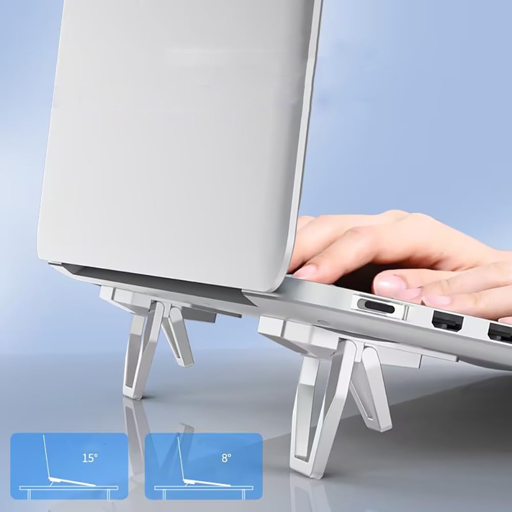 Micool Laptop Stand, Zinc Alloy Ergonomic & Portable Foldable Computer Stand, Adjustable Height for Better Posture and Heat Dissipation, Fits 10-17 Inch Laptops, Tablets (2 Pack)