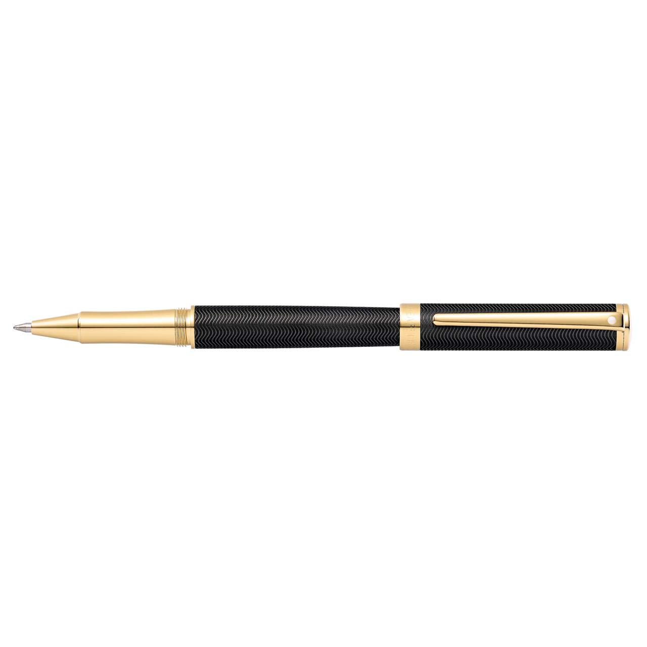 Sheaffer Intensity - Refillable rollerball pen, engraved matte black, gold-tone trim
