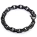 Trendsmax 9mm Mens Chain Black Tone Cable Link Stainless Steel Bracelet T/O Toggle Clasp 7-11inch