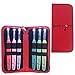Lighted Crochet Hooks with Case, 6 pcs Set with 3 Pack Replacement Batteries - LED Lite Hooks with Ergonomic Soft Grip Handles - Set of 6 Hooks for Arthritic Hands - Size 4mm to 6.5mm (RED)