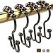 nikkouware Shower Curtain Hooks Rings, with Heavy Duty Rollers, Easy Glide Shower Rings for Bathroom Curtain and Liner, Oil Rubbed Bronze, Set of 12