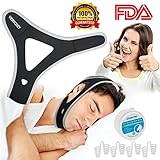 Snoring Solution Stop Snoring Chin Strap, 4 Set Nasal Dilators Anti Snoring Nose Vent Snore Reduction Snore Relief Chin Strap Mouth Breathers Sleep Aid Devices