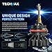 TECHMAX 9007 LED Headlight Bulb,HB5 12000Lm 6500K Xenon White Conversion Kit of 2
