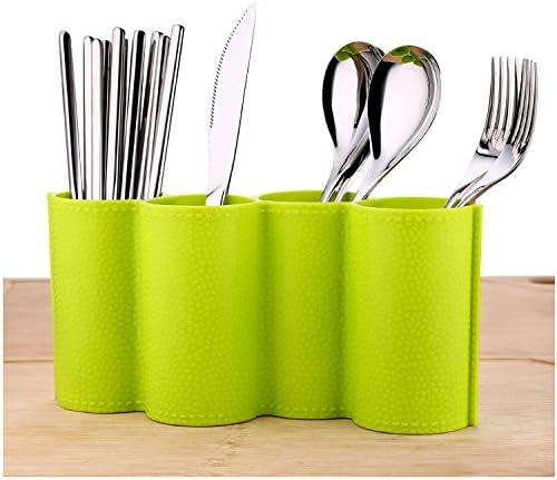 Kitchen Utensil Holder by Latom, Cooking Utensil Caddy, Silverware Spatula Cookware and Chopsticks Drying Cutlery Holder Storage Organizer