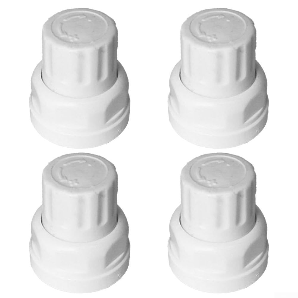 4pcs Push-Fit White Plastic Radiator Cap, Radiator Valve Cap, White Plastic Radiator Cap for Floor Heating Manifold Hand Wheel Switch(Short)