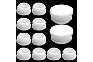 BOPOREAE 10 Pcs 26 mm Silicone Rubber Plugs Snap in Locking Hole Plugs for 1" Round Holes, Longer & Thicker Rubber Stoppers, Tube Pipe End Caps Bathtub Jet Covers, Waterproof Sealing Plugs, White